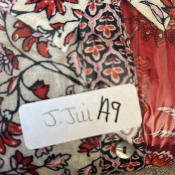 J Jill One pocket shirred100% cotton lightweight cottagecore button floral top M - Picture 14 of 14